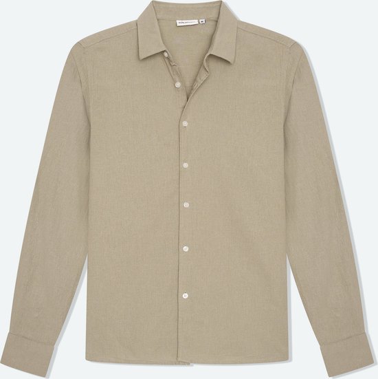 Solution Clothing Lean - Casual Overhemd - Shirt - Lange Mouwen - Regular Fit - Volwassenen - Heren - Mannen - Taupe - Beige - XL