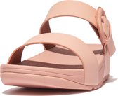 FitFlop Lulu Covered-Buckle Raw-Edge Leather Slides ROZE - Maat 39