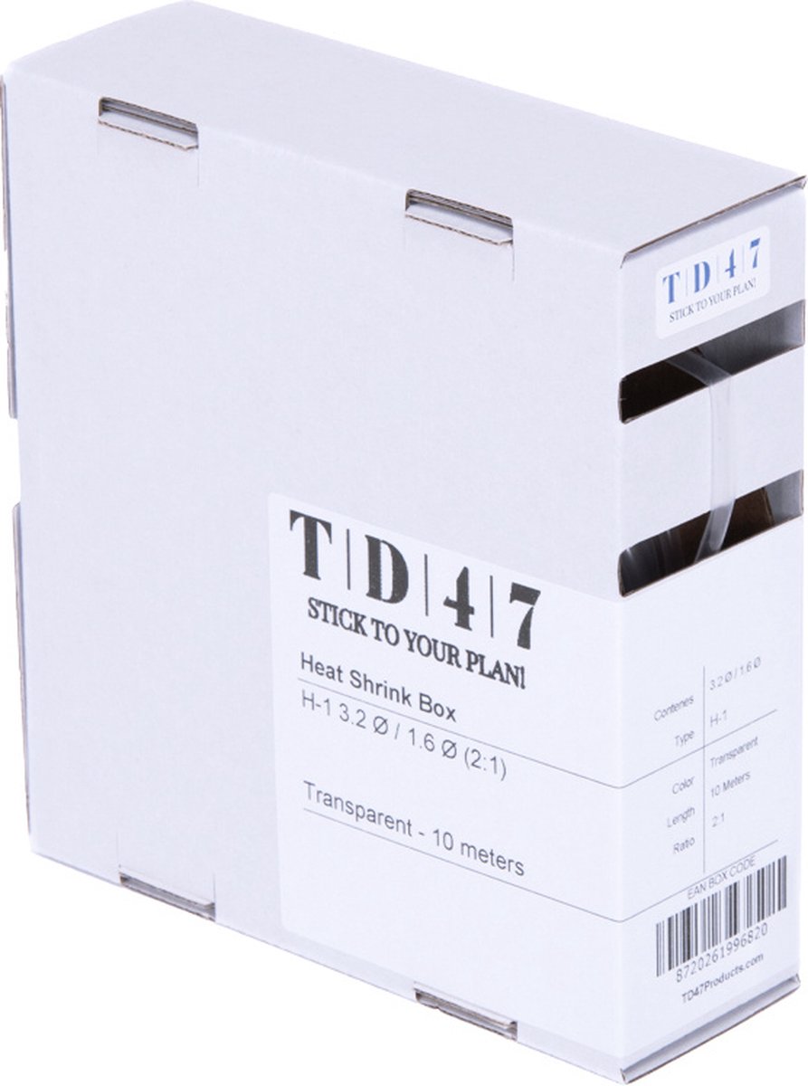 TD47 Krimpkous Box H-5(3x)-F 3.0Ø / 1.0Ø 5m - Transparant