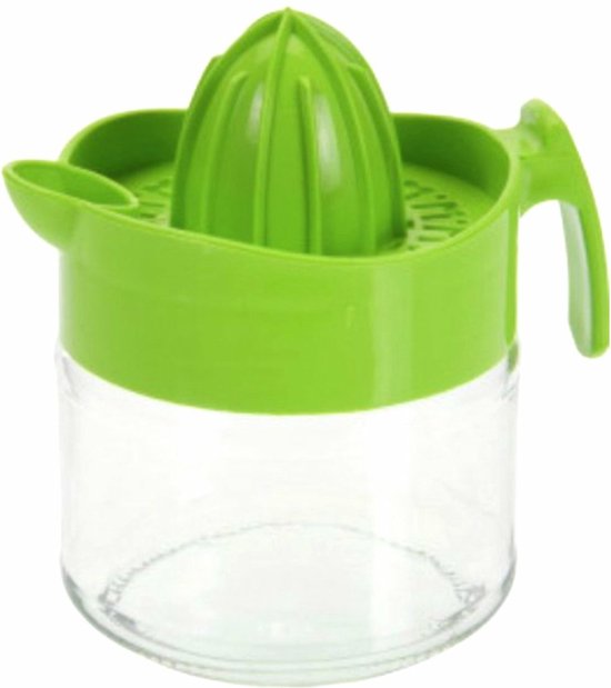 Excellent Houseware Sinaasappelpers/citruspers Mini - Handmatig - kunststof - 15 x 12 cm - groen van Merkloos — afbeelding 2