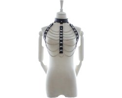 Fixxx - Verstelbare Kettingen Top - PU-Leer - One Size - Zwart
