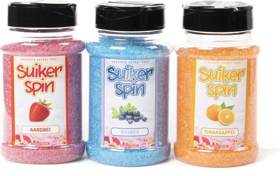 Accessoire voor suikerspinmachine - Suikerspinsuiker fruitmix 2 - 3 x pot á 400 gram — afbeelding 3