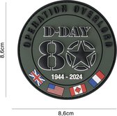 Embleem 3D PVC D-Day 80 1944-2024 Allied flags