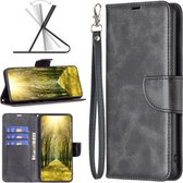 Samsung Galaxy A55 Hoesje - MobyDefend Wallet Book Case Met Koord - Zwart - GSM Hoesje - Telefoonhoesje Geschikt Voor Samsung Galaxy A55