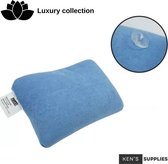 Ken's Luxury Collection - Badkussen met zuignap en microparels - donkerblauw - Jacuzzi kussen