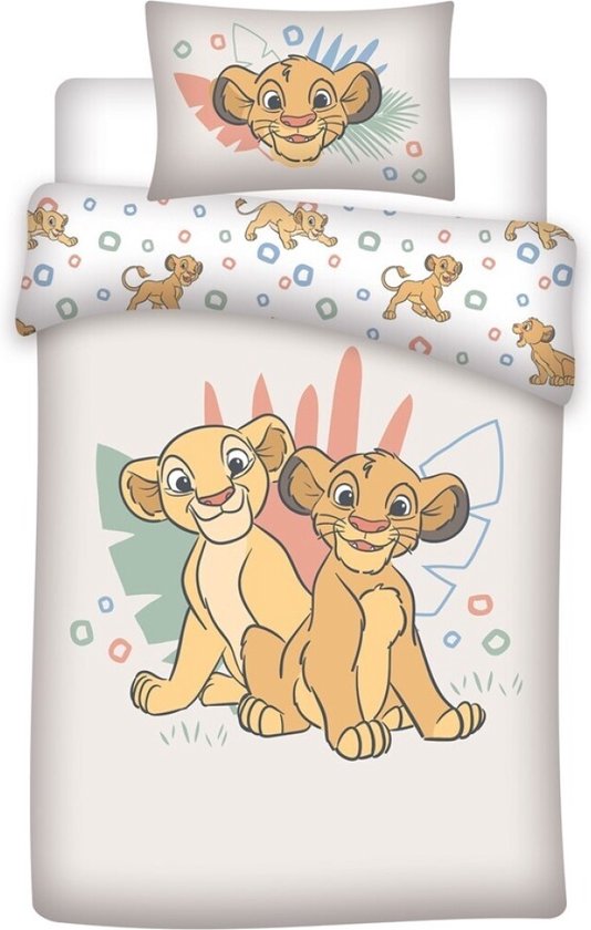 Foto: Disney the lion king baby dekbedovertrek nala simba 140 x 100 cm 40 x 60 cm katoen