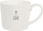 Clayre & Eef Mug 275 ml Blanc Céramique Coeur Love Gobelet