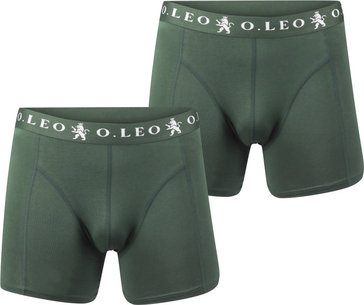 O.Leo - Boxershort heren - Groen - 2 stuks - Maat XL - Stevig katoen & Comfortabele naden - Onderbroeken heren