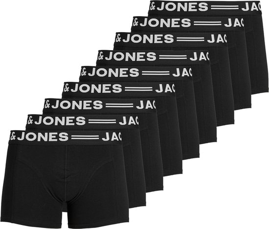 Jack & Jones Boxers SENSE - Pack de 9 - Trunks - Zwart - Caleçons pour hommes - Taille L