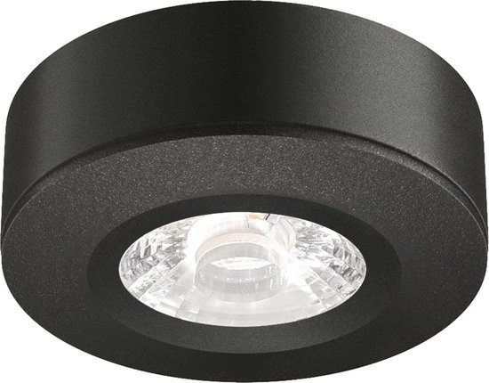 Tapis LED - Spot en saillie Zwart - Dimmable - 3 watt - 400 Lumen - 3000 Kelvin - Lumière Wit - Angle de faisceau 40 degrés - IP44 Éclairage de salle de bain