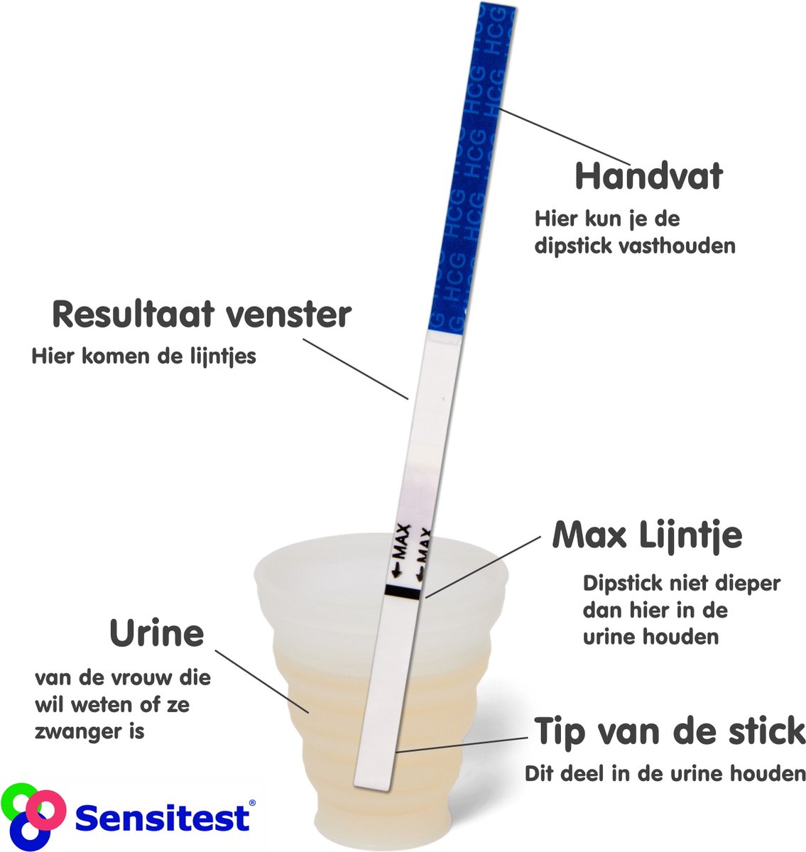 Sensitest Zwanger Worden Starterspakket – 24 Ovulatietesten + 3 Zwangerschapstesten (dipstick) – Digitale Ovulatie Thermometer (0,01 °C) – Inclusief ovulatieschijf, herbruikbare urinebeker & kalenders – foto 2
