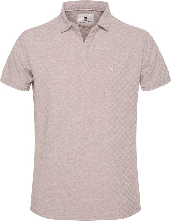 Gabbiano Poloshirt Polo Jaquard Met Open Kraag 234521 411 Latte Brown Mannen Maat - S