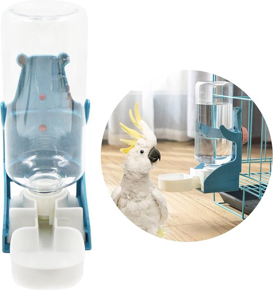 Diyife Waterfles voor Huisdieren 500 ml, [Bodem/Hangend Dubbel Doel] Automatische Waterdispenser, Afneembaar en Gemakkelijk Schoon te Maken voor Hamsterkonijn, Chinchilla, Kleine Dieren - Wit