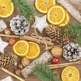 1 Pakje papieren lunch servetten - Winter Decorations with Cinnamon and Nuts - Winter - Kaneel - 20 servetten