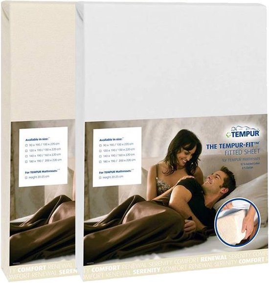 Hoeslaken TEMPUR® Stretch Jersey Wit - 180/200 x 200/220 cm