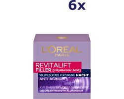 L'Oréal Revitalift Filler Nachtcrème - 6 x 50 ml - Voordeelverpakking