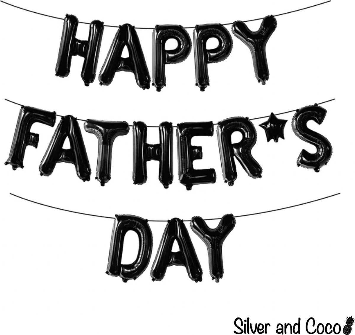 SilverAndCoco® - Vaderdag Versiering Ballonnen Slinger | Verjaardag Decoratie Pakket | Helium Party Feest Ballon Slingers Cadeau voor - Vader / Dad / Liefste Papa