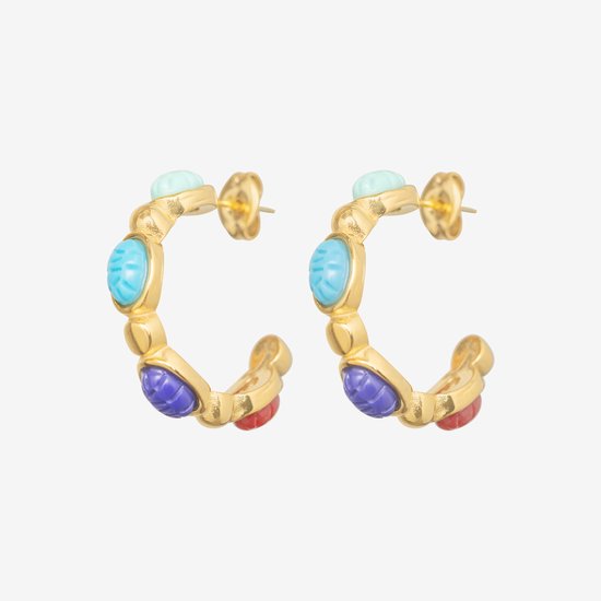 Essenza Mixed Colors Earrings Gold