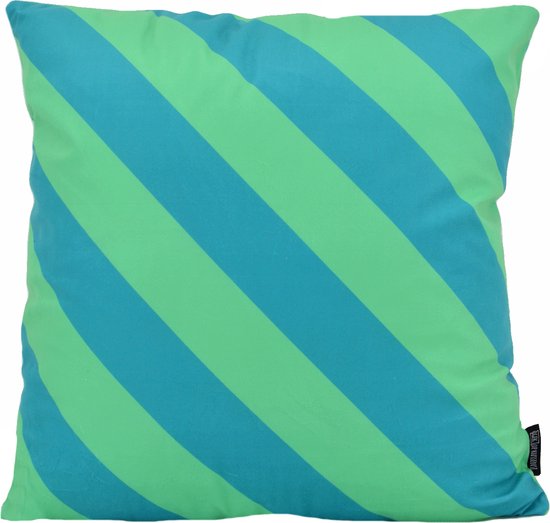 Stripe Groen/Petrol Strepen Kussenhoes | Katoen/Polyester | 45 x 45 cm