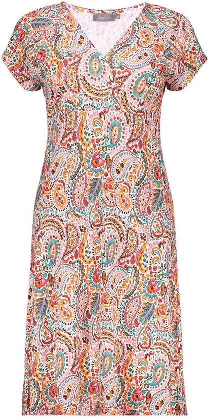 Geisha Jurk Tricot Jurk Met Print 47410 60 000420 Pink/blue Dames Maat - L