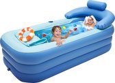 Luxe Opblaasbaar Bad - 1.5 Meter - Inclusief opblaas kussen - Geïsoleerd - Ijsbad - Opvouwbaar bad - Opblaasbaar ligbad - Opblaasbare badkuip - Zitbad - Inclusief afvoerslang - Blauw