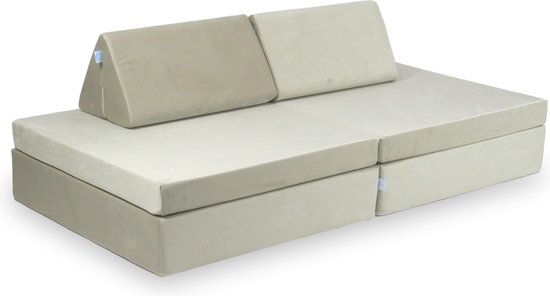 Canapé modulable XXL - Canapé Play - Velours - Beige Standard