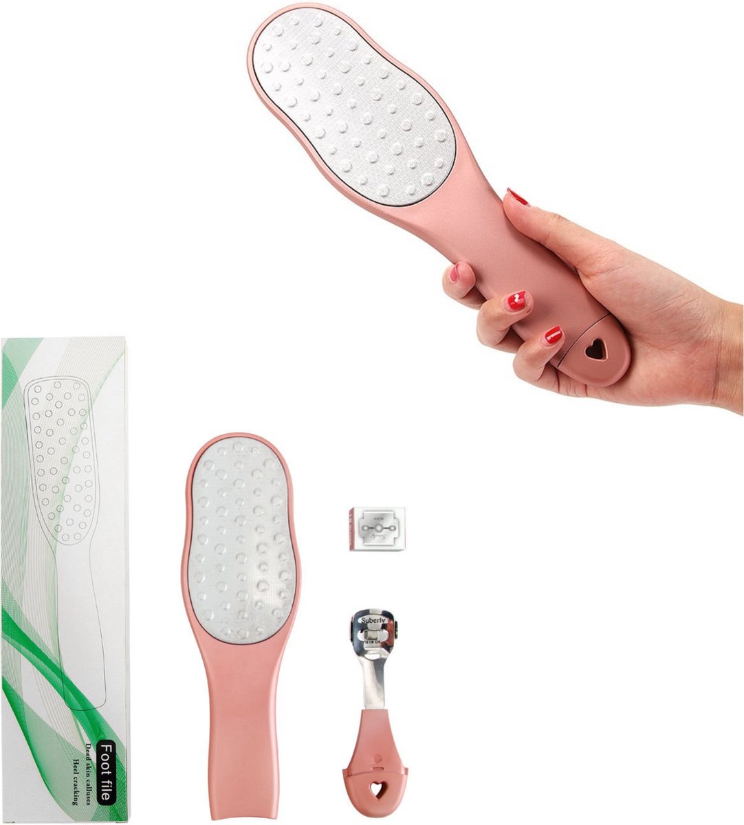 Goedkoopste Professionele Voetvijl - Eeltverwijderaars - Pedicure - Eeltrasp- 10 extra stukseeltmesjes- Pedicure-2 in1-Groot