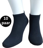 WeirdoSox Sneaker Sokken - 10 paar - Unisex - Zwart - Maat 43/46 - Enkel sokken - Korte sokken