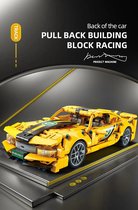 L.N. Store® Luxe Stad Snelheid Auto Bouwstenen - Racebaan - Lego - Speelgoed - Race Auto - Sport Auto - Bouwstenen - Geel - 3D Puzzel- 451 Stuks
