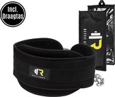 ReyFit Sports Dip Belt - Fitness accessoires - Dip Riem/Gordel - Weight Belt - Crossfit & Calisthenics - Zwart - Inclusief Draagtas