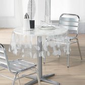 tafelkleed transparent - transparant, tafelbescherming \ doorzichtig tafelkleed, afwasbaar 140L x 140W centimetres