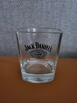 Jack Daniels - Whiskeyglas - 4 cl - zwarte letters- set van 2 glazen