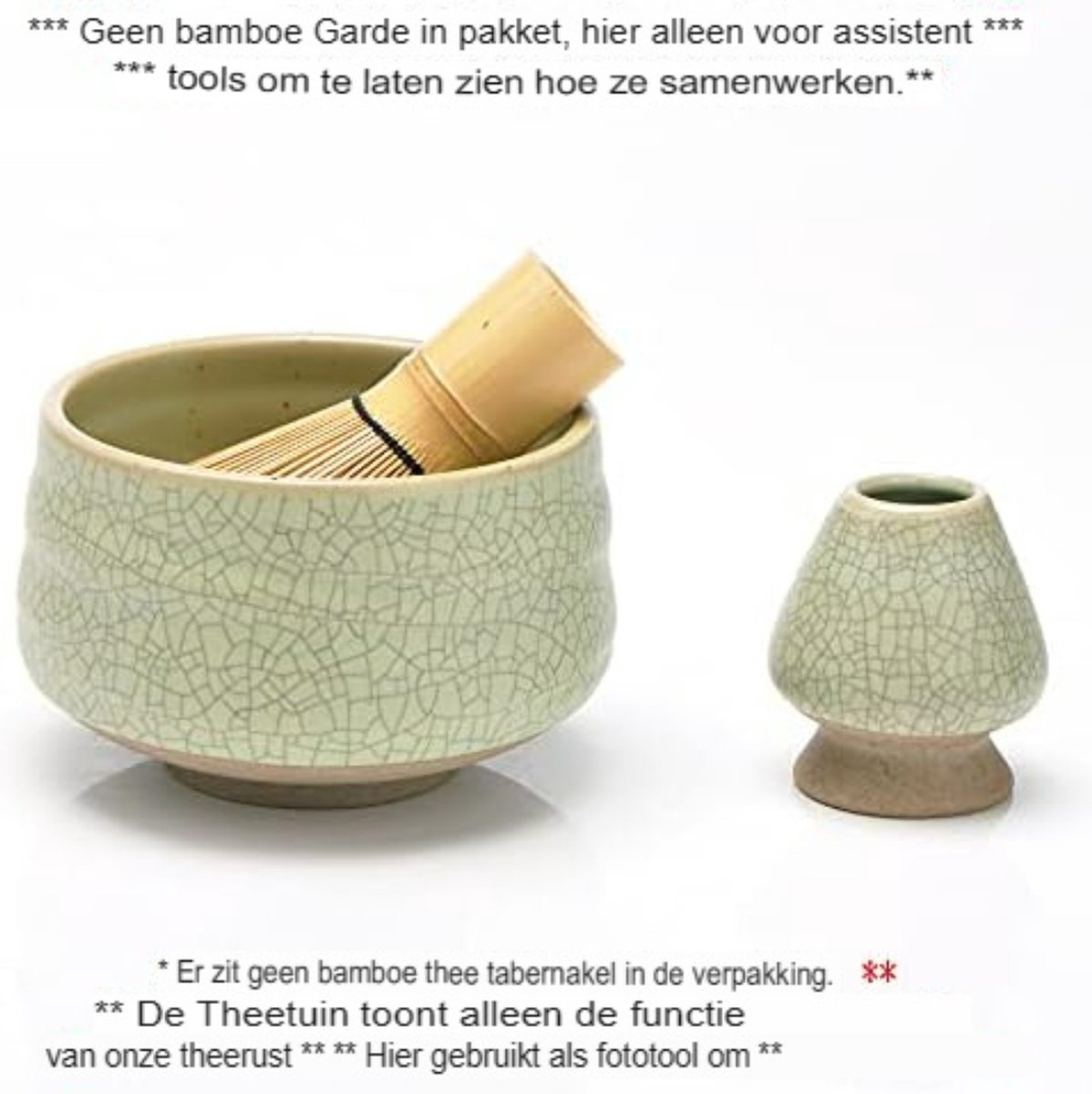 Kit Matcha Complet - Bol (510ml) Et Porte-fouet En Bambou - Vert Mat - Pour Cérémonie Du Thé Matcha - Accessoires Qualité Supérieure