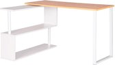 AllinShop® - Bureau tafel - L Vormig - Hoek Bureau - Verstellbaar - Opvouwbaar - Computertafel - Hout - Wit - Bureaustoel - Game Tafel - Game Bureau - Modern - 120x50x74CM