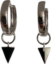 Bling-it oorhanger met kleine triangel 925 sterling zilver afmeting 2.5x1.5cm