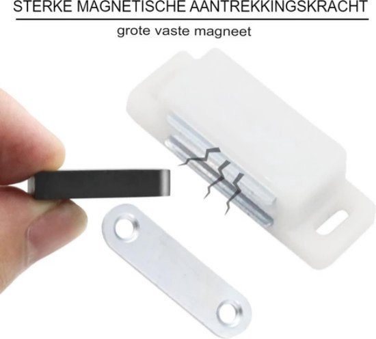 5 stuks magneetsluiters, wit, deurmagneet, magneetsluiting, kastdeur, magnetische deursluiter voor kastdeuren, deuren, meubels, laden