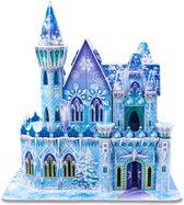 Ainy - 3D puzzel Frozen kasteel prinsessen speelgoed poppenhuis met meubels: Miniatuur huisjes bouwpakket / educatief knutselen meisjes - hobby puzzels en creatief modelbouw voor kinderen & volwassenen | 62 stukjes - 35.9x34.4x27.8cm