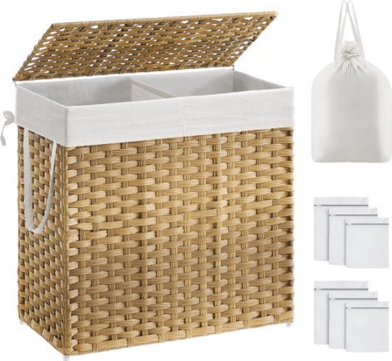 Lifewit 140L 2 Compartment Laundry Hamper, Large Double Laundry Hamper