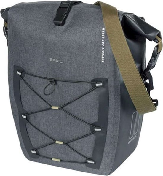 Sac D'emballage Basil Navigator Storm M - Noir, 34x28x17 Cm, 12-15L, Hook-On
