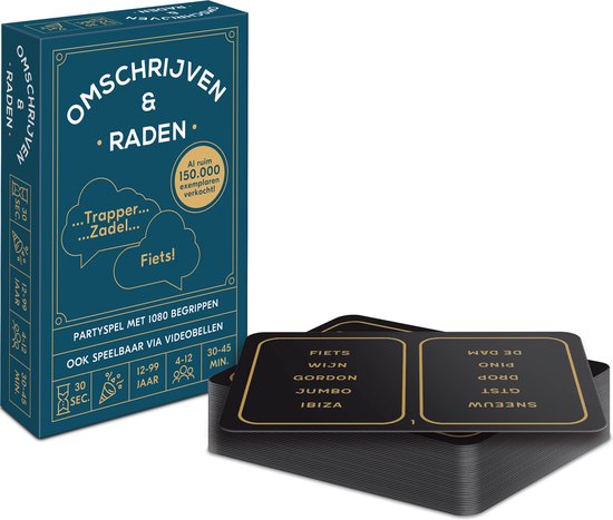 Omschrijven & Raden #1 - Kaartspel - 30 seconden tijdlimiet per 5 begrippen / totaal 1080 Nederlandse begrippen - pocketformaat raadspel / partyspel - 4-12 spelers (grote groepen) - perfect cadeau