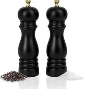 Set moulin à sel et poivre - Avec coffret cadeau - Moulin à sel/poivre - Cadeau de Noël - Ébène - Zwart & Or