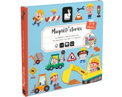 foto van Janod - Magneti Stories De Bouwplaats - Magneetboek - Inclusief 30 Magneten - Geschikt vanaf 3 Jaar