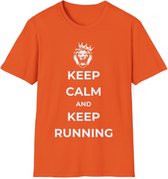 EK MERCH - Keep Calm And Keep Running - MAAT M (Maat S-2XL beschikbaar) - EK Voetbal 2024 - T shirts - Unisex T-shirt - Oranje shirts - Support Nederland met dit Voetbal shirt