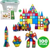 MOENS - Magnetische Bouwstenen Set - 100 stuks - Inclusief Gratis Opbergbox -Creatief en Educatief Montessori Speelgoed voor STEAM - Veilig en Duurzaam - Kado - Cadeau