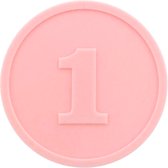 CombiCraft consumptiemunten getal 1 in roze, verpakking 5000 stuks