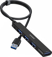 Sounix Hub USB 3.0 - Répartiteur USB - 4 Ports - Hub USB Avec Adaptateur USB 3.0 vers USB C - Aluminium - Zwart - UAH43000
