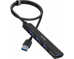 Sounix USB C Hub – USB Splitter – USB Hub – 4 Poort – USB 3.0 – Zwart-UAH43000