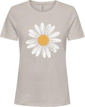 Only T-shirt Onlcecilia Life O Neck Tee Cs Jrs 15334682 Pumice Stone/daisy Dames Maat - S