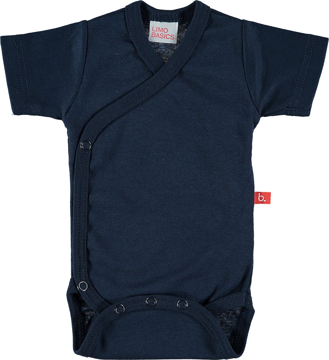 Romper overslag korte mouw biologisch katoen donkerblauw 50
