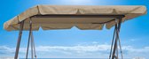 Vervangend dak, tuinschommel, universeel, 145 x 210 cm, schommelbank, 3-zits, zand, UV 50, vervangende overtrek, zonnedak, schommeldak